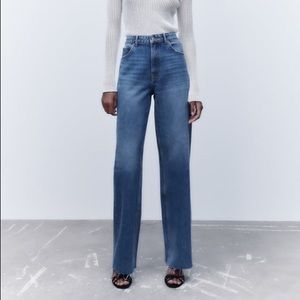 Zara TRF full length wide leg jeans, 4